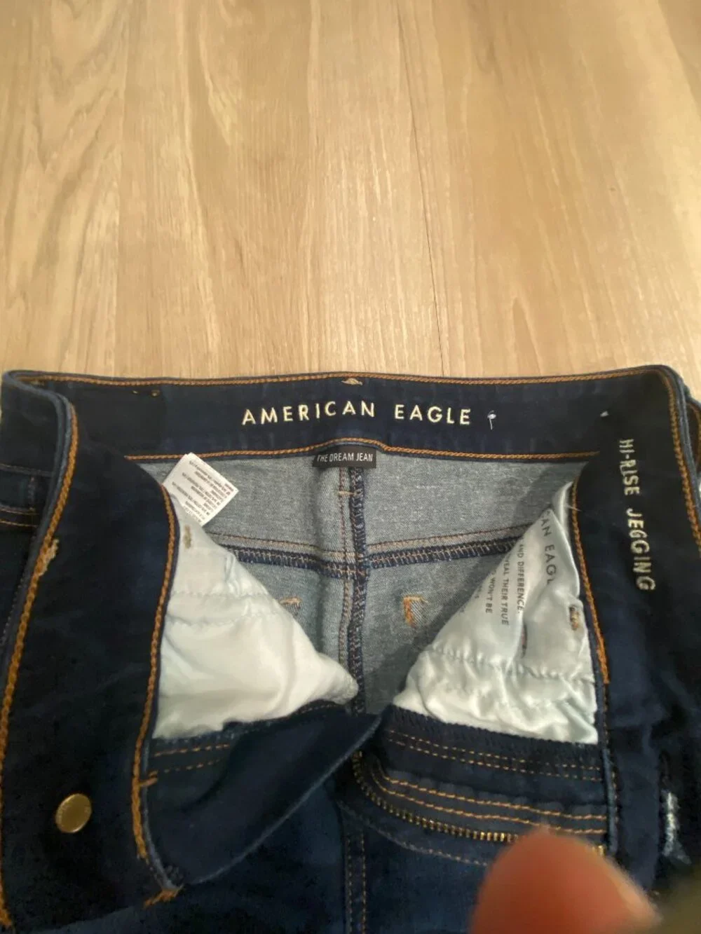 American Eagle Dream Jean HighRise Jegging Size 4 Short Dark Wash Stretch Skinny - Picture 3 of 5